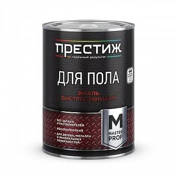 ЭМАЛЬ ДЛЯ ПОЛА АКРИЛ. БЫСТРОСОХН. ЖЕЛТО-КОРИЧНЕВАЯ 0,9 КГ (1/6) "ПРЕСТИЖ"