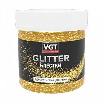 ДОБАВКА ДЛЯ ДЕКОР. ШТУКАТУРОК "VGT GLITTER" (ЗОЛОТО) 0,05 КГ (1/12)